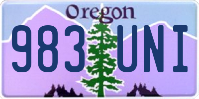 OR license plate 983UNI