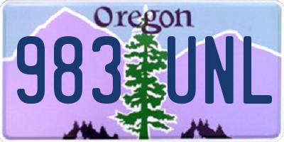 OR license plate 983UNL