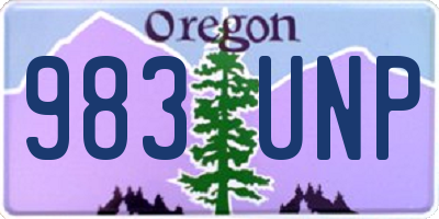 OR license plate 983UNP