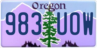 OR license plate 983UOW
