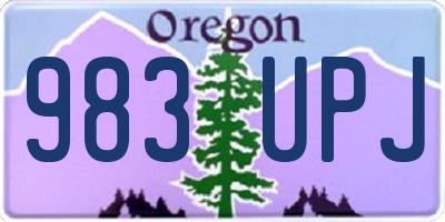 OR license plate 983UPJ