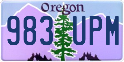 OR license plate 983UPM