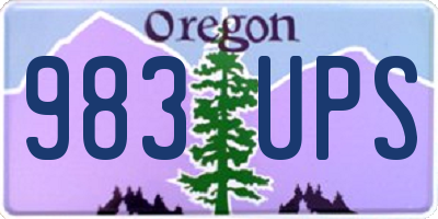OR license plate 983UPS