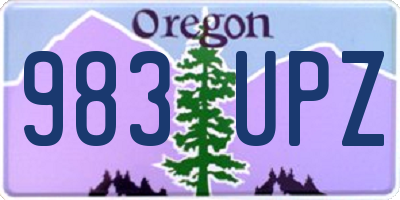 OR license plate 983UPZ
