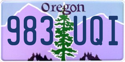 OR license plate 983UQI