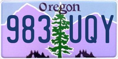 OR license plate 983UQY