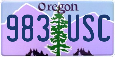 OR license plate 983USC