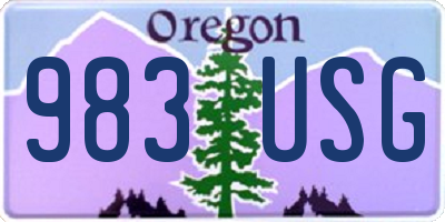 OR license plate 983USG