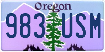 OR license plate 983USM