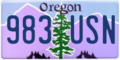 OR license plate 983USN