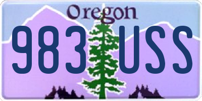 OR license plate 983USS
