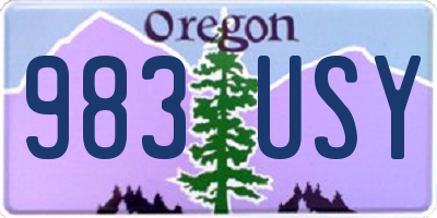 OR license plate 983USY