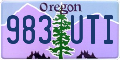 OR license plate 983UTI