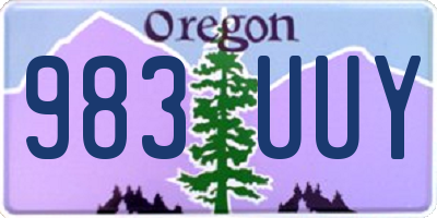 OR license plate 983UUY