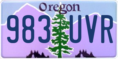 OR license plate 983UVR