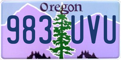 OR license plate 983UVU