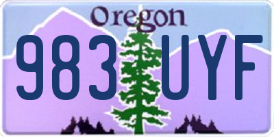 OR license plate 983UYF