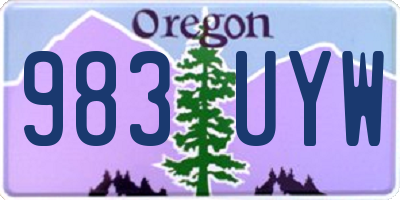 OR license plate 983UYW
