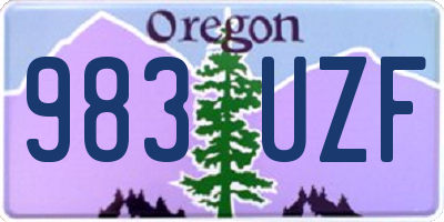 OR license plate 983UZF
