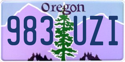 OR license plate 983UZI