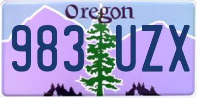OR license plate 983UZX