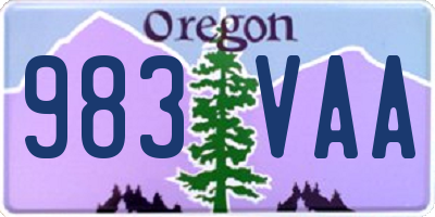 OR license plate 983VAA