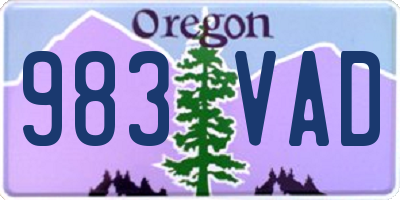 OR license plate 983VAD
