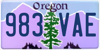 OR license plate 983VAE