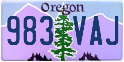 OR license plate 983VAJ