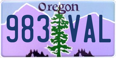 OR license plate 983VAL