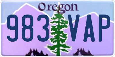 OR license plate 983VAP