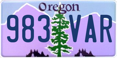 OR license plate 983VAR