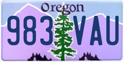 OR license plate 983VAU