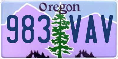 OR license plate 983VAV
