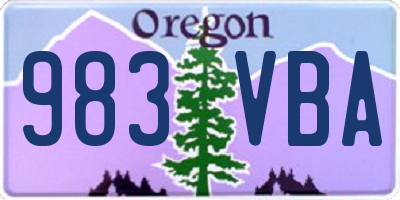 OR license plate 983VBA