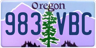OR license plate 983VBC