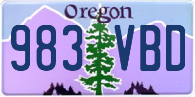 OR license plate 983VBD