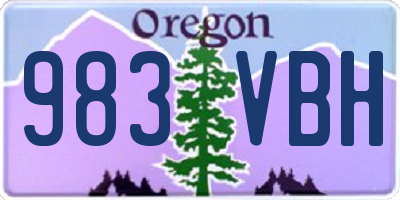 OR license plate 983VBH