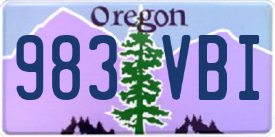 OR license plate 983VBI
