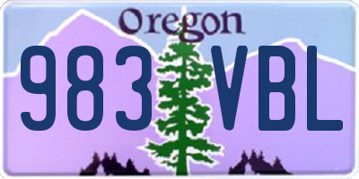 OR license plate 983VBL