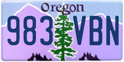 OR license plate 983VBN