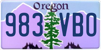 OR license plate 983VBO