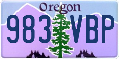 OR license plate 983VBP