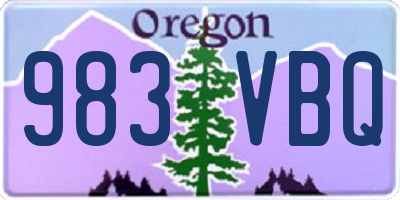 OR license plate 983VBQ
