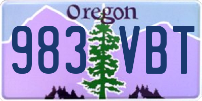 OR license plate 983VBT