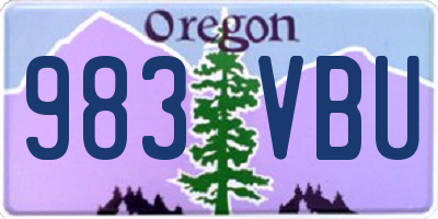 OR license plate 983VBU
