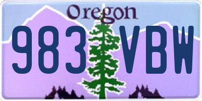 OR license plate 983VBW