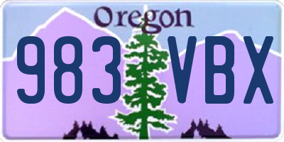 OR license plate 983VBX