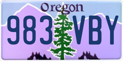 OR license plate 983VBY