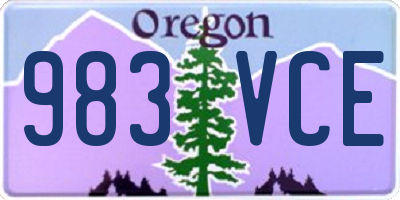 OR license plate 983VCE